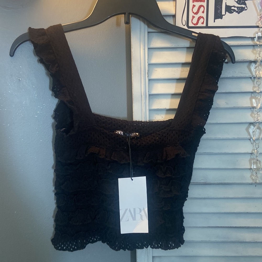 ZARA NWT black knit tank - Picture 3 of 5